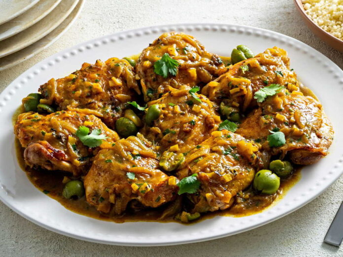 Djaj Mqualli (Moroccan Chicken with Olives and Preserved Lemon)