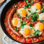 Ojja bel Merguez (Tunisian Eggs with Merguez and Peppers)