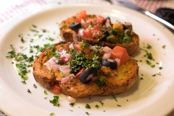 Hobz Biz-Zejt (Maltese Bread with Tomato, Olive Oil and Capers)