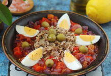 Salata Mechouia (Tunisian Grilled Pepper and Tomato Salad) Salata Mechouia (Tunisian Grilled Pepper and Tomato Salad)
