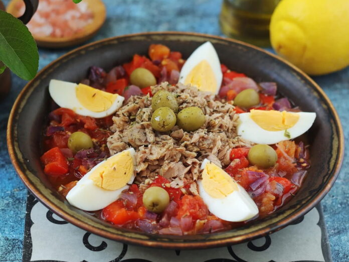 Salata Mechouia (Tunisian Grilled Pepper and Tomato Salad)