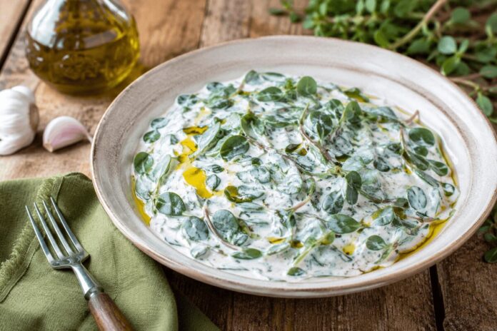 Semizotu Salatası (Turkish Purslane and Yogurt Salad)