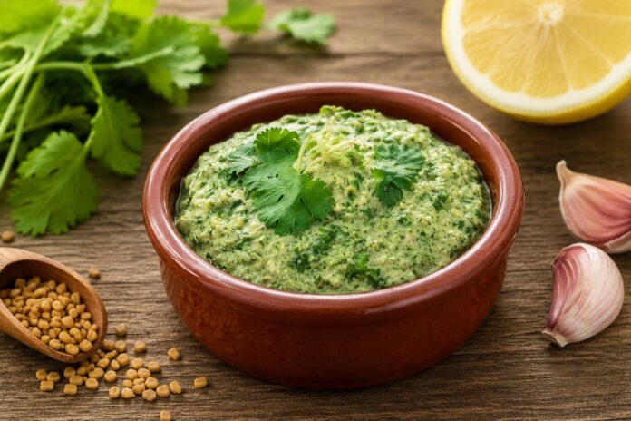 ChatGPT Image 16_08_2026, 12_30_33 Hilbeh (Yemeni Fenugreek and Cilantro Relish)