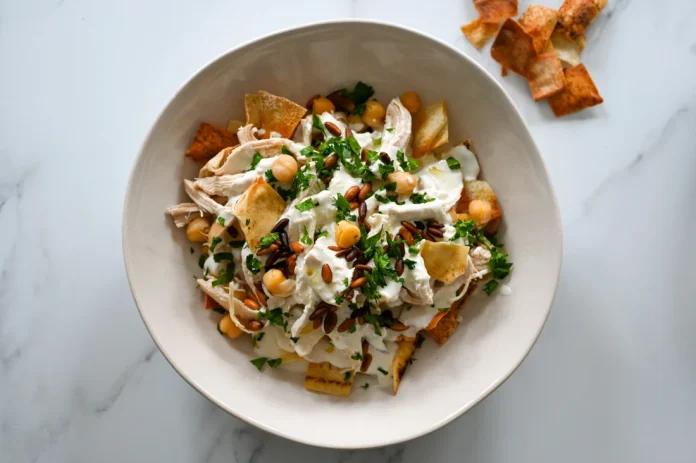 Chicken-Fatteh-8 Fatteh (Levantine Chickpea, Yogurt and Toasted Bread Breakfast)