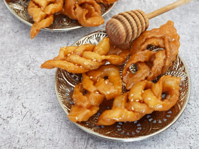 Griwech (Algerian Fried Honey-Sesame Pastry Twists)