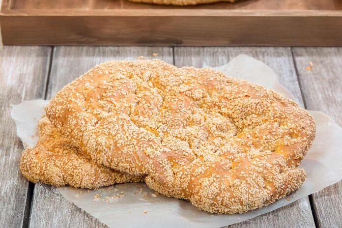 Lagana (Greek Sesame Flatbread for Clean Monday)