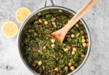 Sabanekh bil Zeit (Lebanese Spinach and Chickpea Stew in Olive Oil) Sabanekh bil Zeit (Lebanese Spinach and Chickpea Stew in Olive Oil)