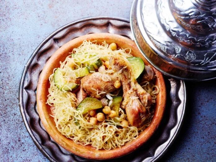rechta-algeroise Rechta (Algerian Saffron Noodles with Chicken and Chickpeas)
